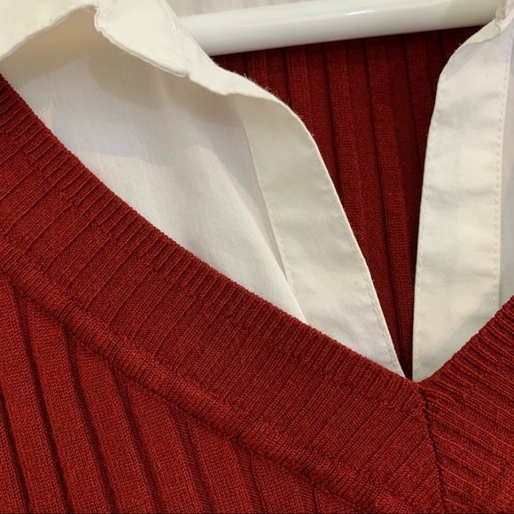 Ribbed Wine Coloured Fooler Sweater, pics don’t do this justice- gorgeous on! - Picture 10 of 11